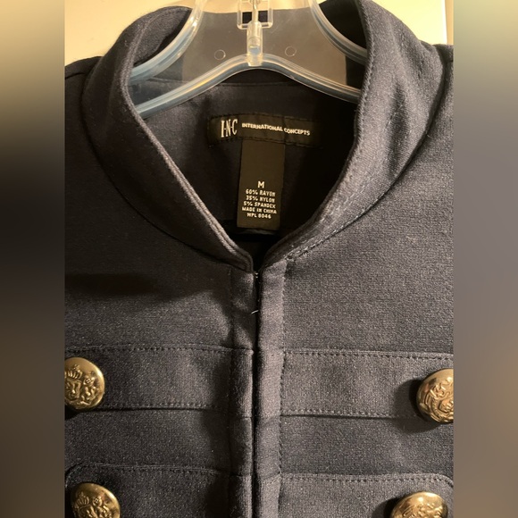 INC International Concepts Navy Blue Long Sleeve Blazer - Hook & Eye Closure - Picture 9 of 9